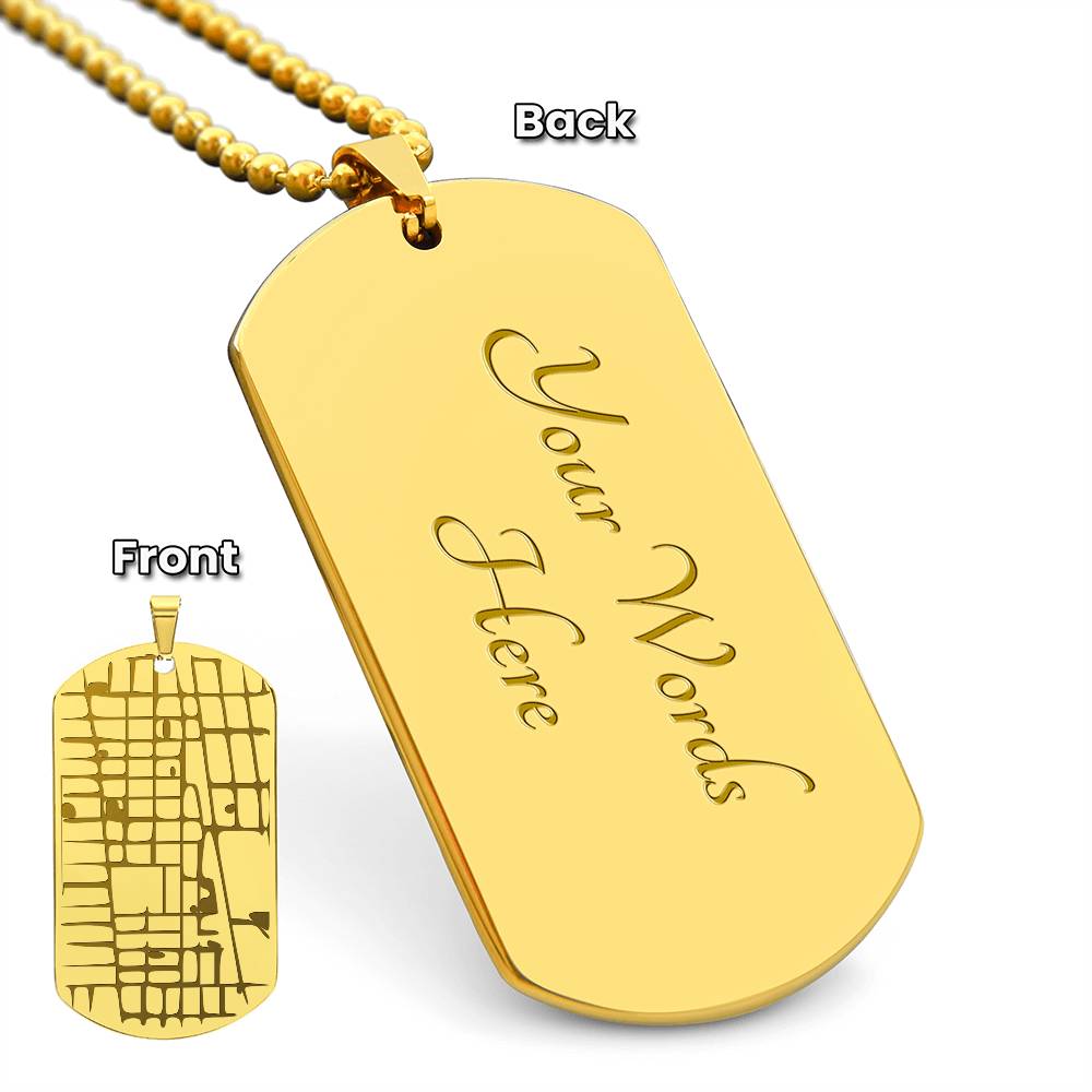 Custom Map Tag Necklace
