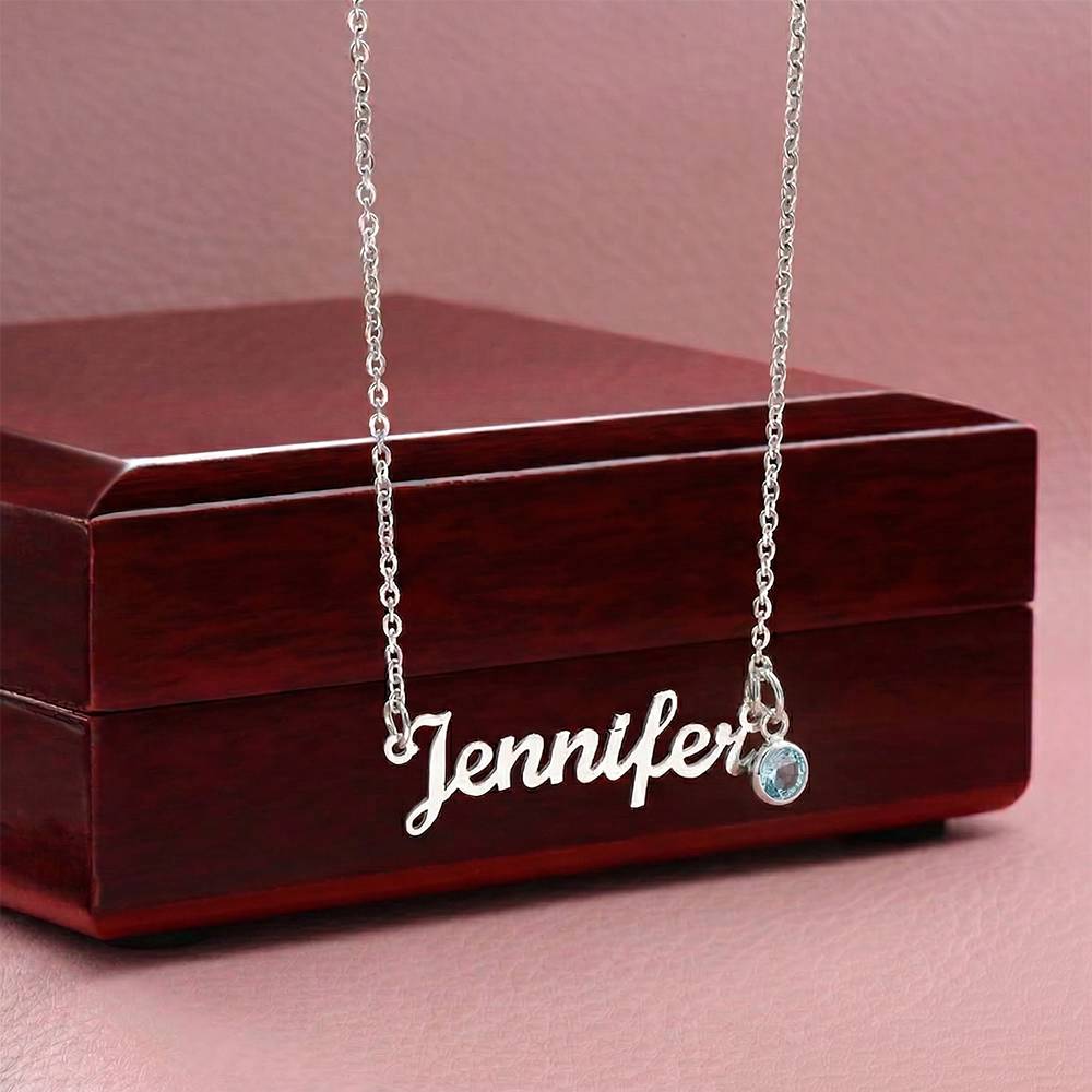 Birthstone Name necklace