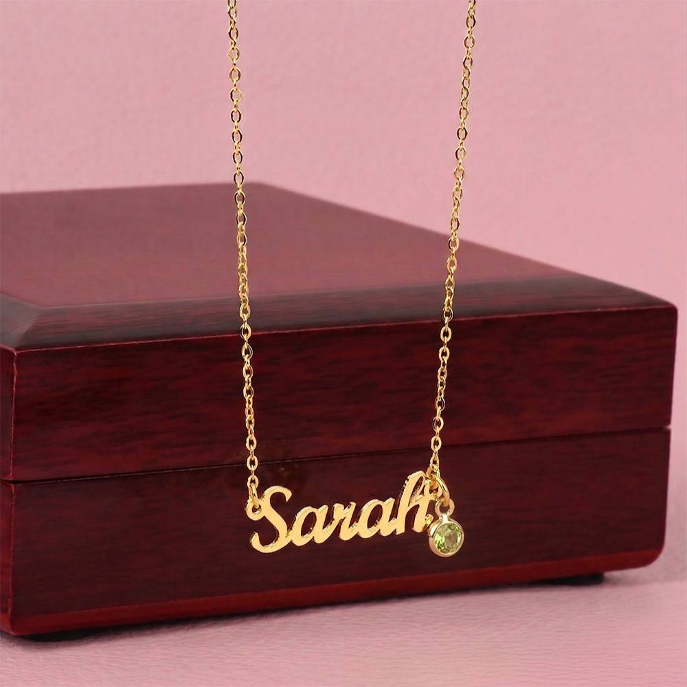 Birthstone Name necklace