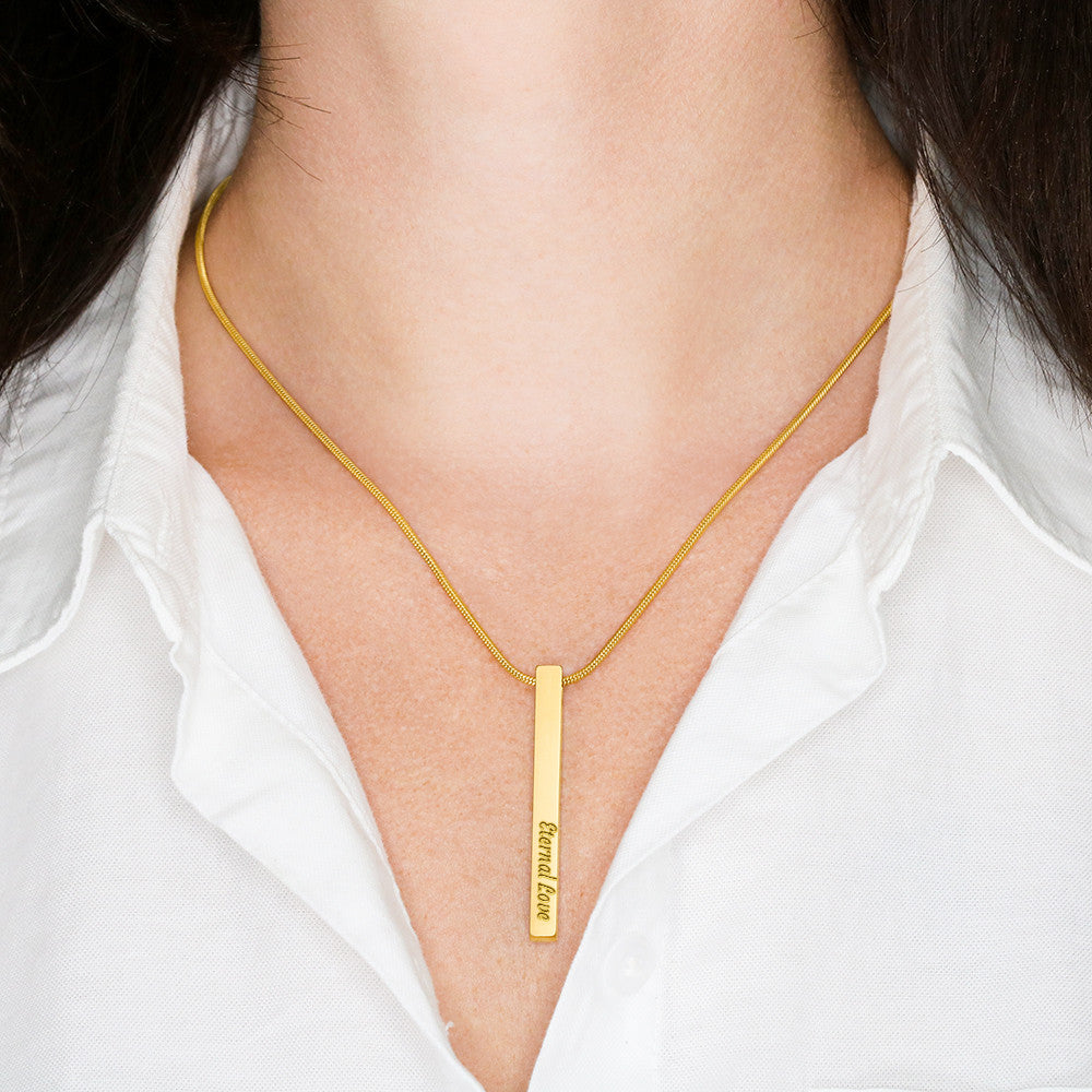 Engraved Bar Necklace
