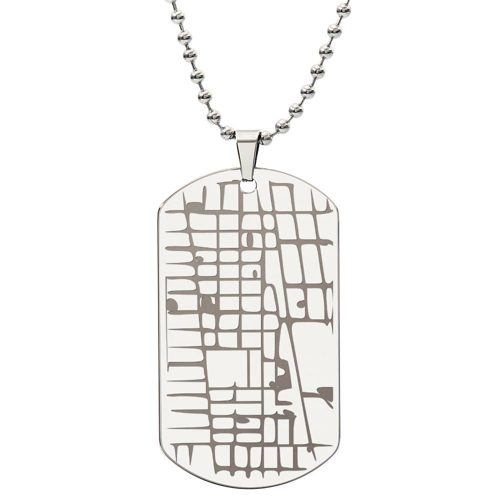 Custom Map Tag Necklace
