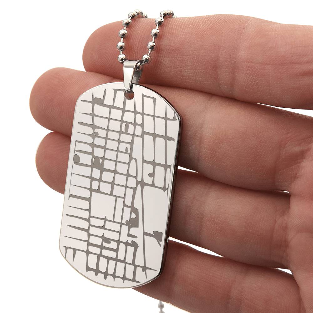 Custom Map Tag Necklace