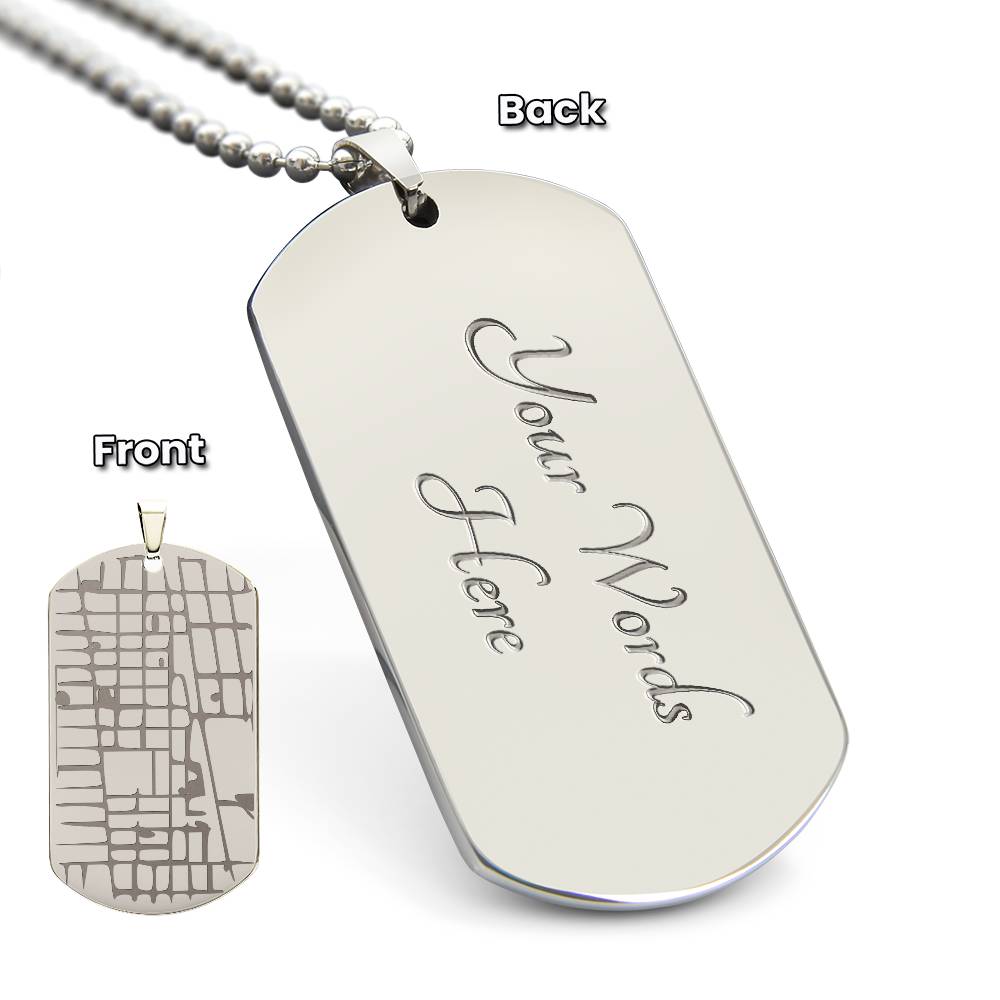 Custom Map Tag Necklace