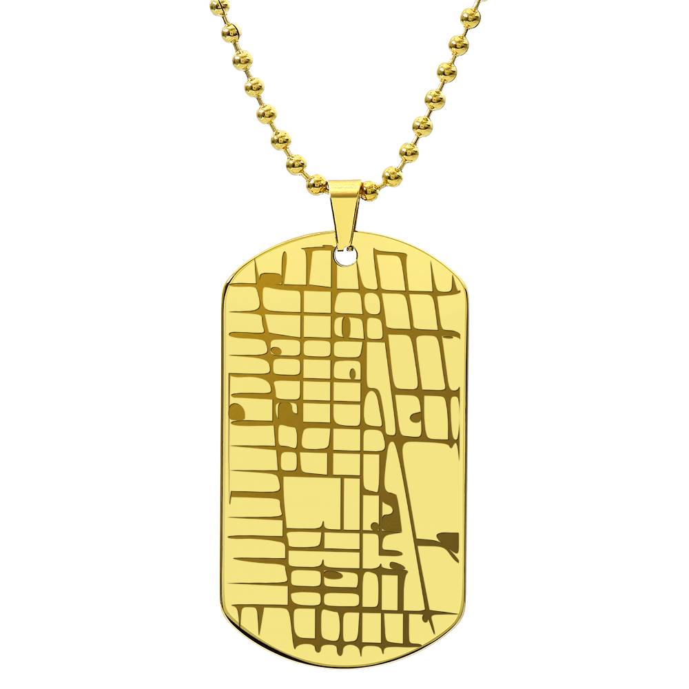 Custom Map Tag Necklace