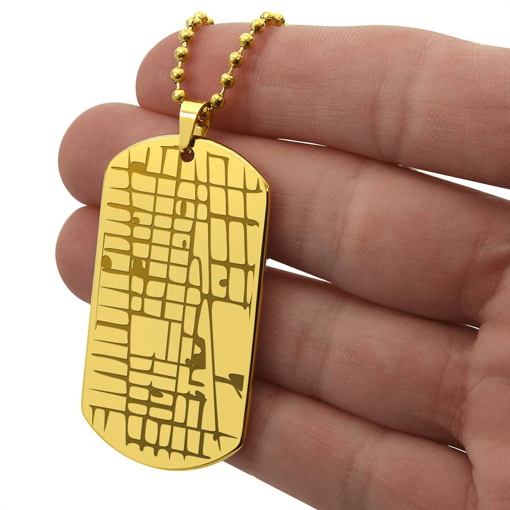 Custom Map Tag Necklace