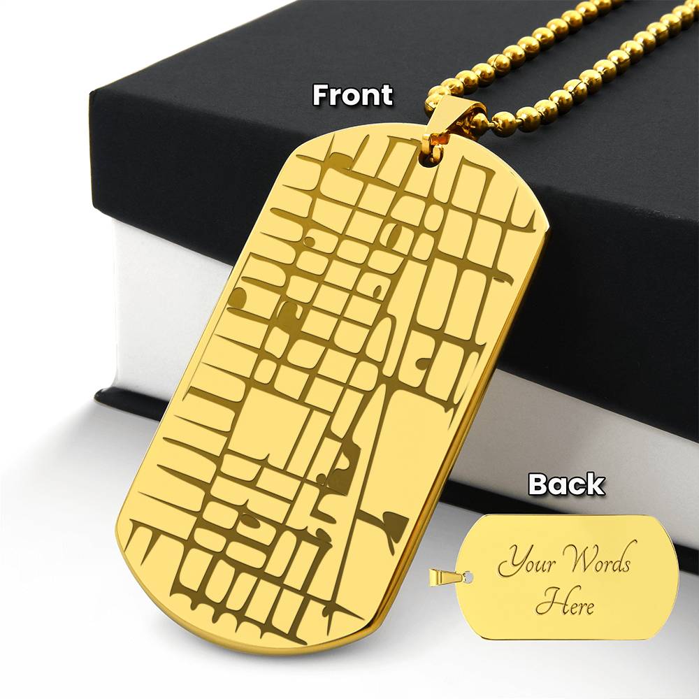 Custom Map Tag Necklace