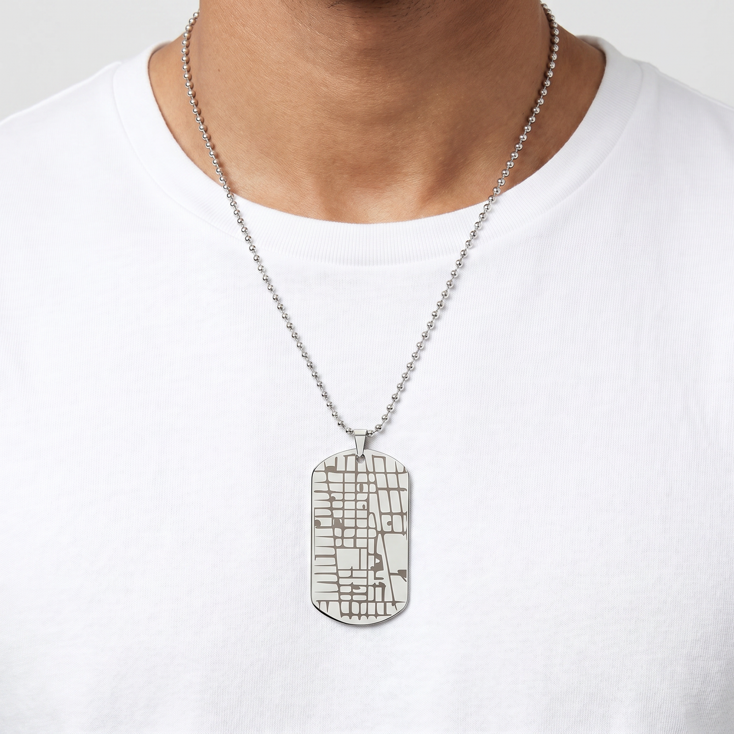 Custom Map Tag Necklace